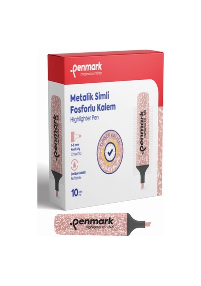 Penmark Fosforlu Kalem Metalik Simli Bronz Hs-505 14 Çok Renkli