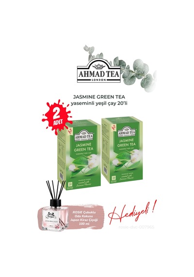 2 Paket Yasemin Aromalı Yeşil Çay 20 Li Ve Oda Kokusu