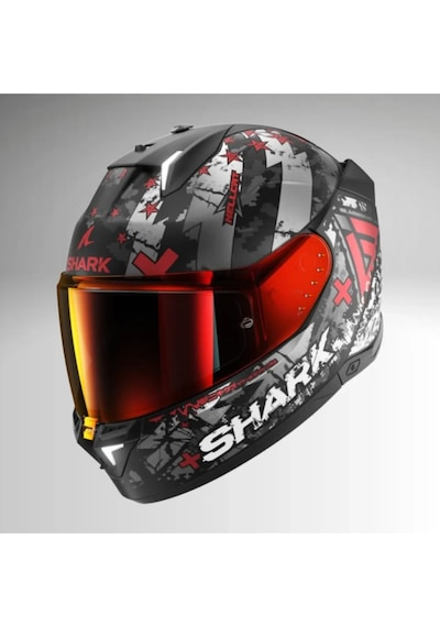 0342 Shark Skwal İ3 Hellcat Mat Kapalı Kask Kırmızı Siyah Beyaz Kur Çok Renkli