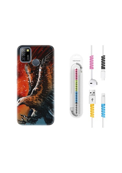 Infinix Smart 5 Kılıf Kablo Koruyuculu Kartal Uçarken 1718