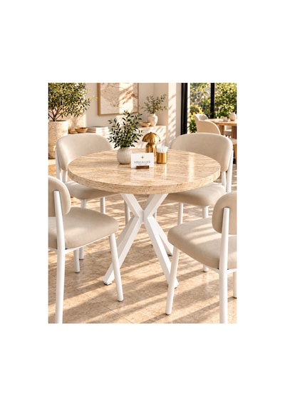 Kalınlaştırmalı Mutfak Cafe Balkon Bahçe Restoran Yemek Masası 70x70 Beyaz Traverten Yuvarlak Traverten - Beyaz Traverten - Beyaz Kalınlaştırmalı Mutfak Cafe Balkon Bahçe Restoran Yemek Masası 70x70 Beyaz Traverten Yuvarlak Traverten - Beyaz Traverten - Beyaz