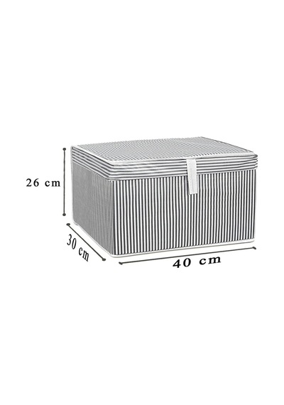 2'li Set Kapaklı Çok Amaçlı Hurç Saklama Kutusu Organizer Mini 40 X 30 X 26 Cm Gri Gri