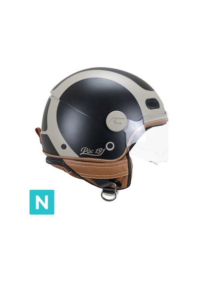 Cgm 191g Pix Sprint Beige Nero Opaco Sagomata Açık Kask Mavi-beyaz