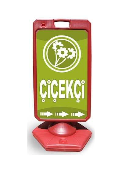 Çiçekçi Yeşil Reklam Ve Yönlendirme Uyari Dubasi A Tabela Kırmızı