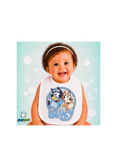 Bluey Keten Bebek Mama Önlüğü Yumuşak - Emici - Yıkanabilir - Özel Tasarım P018 Çok Renkli