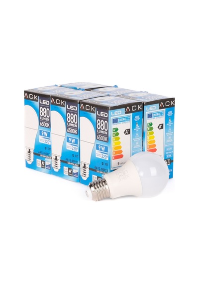 Ack 9w Led Ampul 6500k Beyaz Işık E27 6'lı Eko Paket
