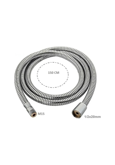 Lüx Spralli Evye Berber Batarya Hortumu 1/2-m15 150 Cm Gümüş