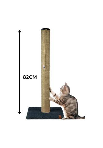 82cm Lüx Tırmalama Tahtası Catnipli Jüt Tırmalama Antrasit Minder Yüzey