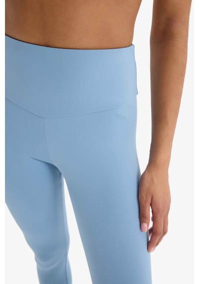 DeFactoFit Yüksek Bel Beli Saran Esnek Basic Düz Sporcu Tayt B4147AX25SPBE299 Mavi