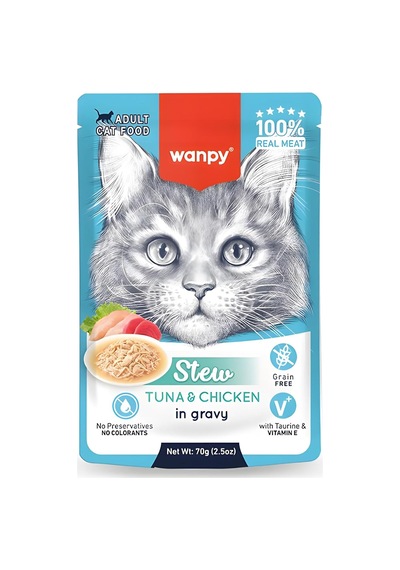 Pouch Ton Balıklı Ve Tavuklu Yaş Kedi Maması 70gr X 5 Adet
