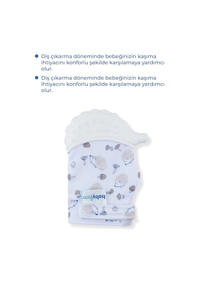 Babyjem Bebek Diş Kaşıyıcı Eldiveni Kirpi Ekru