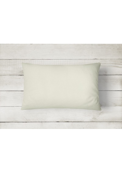 2 Adet Krem Pamuklu Fermuarlı 50x70 Cm Yastık Kılıfı Krem