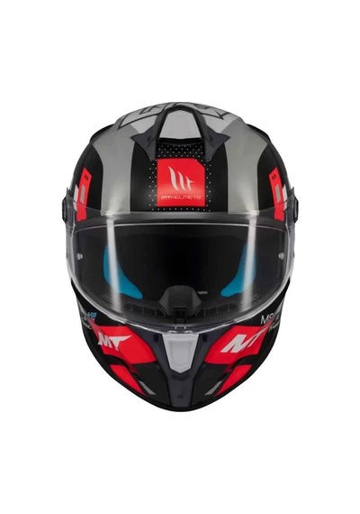 Mt Helmets Targo S Sergio Garcia B5 Kapalı Motosiklet Kaskı Gri Kırmızı