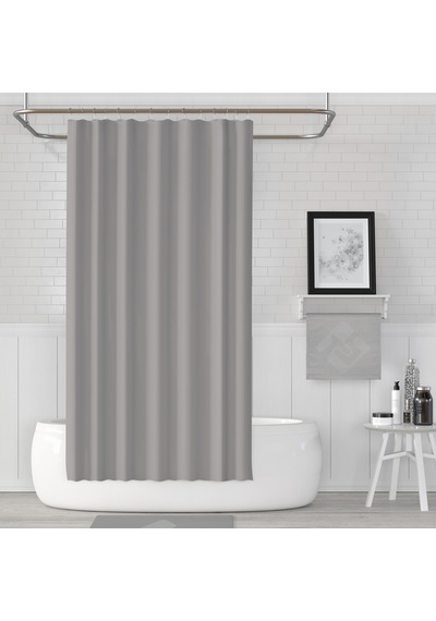 Gri Düz Banyo Perdesi 180x200cm duş perdesi Modern Düz Gri Açık Gri