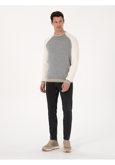 Cacharel Açık Gri Slim Fit Kazak