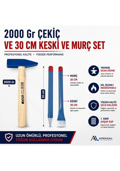 Desa 2000 Gr Çekiç 30 Cm Keski Ve Murç Seti