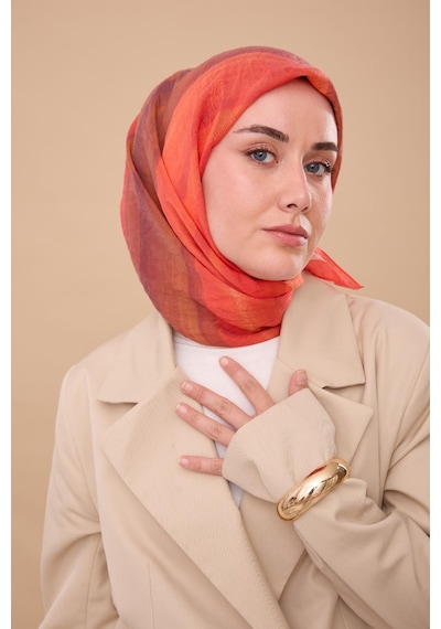 Silk Home Olinda İpek Eşarp 47005-16 Narçiçeği, Vizon, Mürdüm, Somon, Pudra, Taba