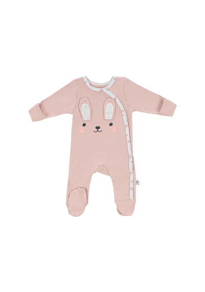 Gezenbebe Hero Uzun Kollu Nakışlı Bebek Tulumu Pembe