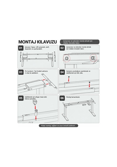 Bibus Beyaz Çift Motor Elektrikli Yükseklik Genişlik Ayarlı Masa Mekanizması Lite2.0-by