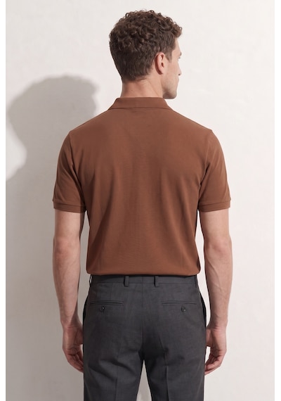 D'S Damat Ds Damat Regular Fit Karamel %100 Pamuklu Uzun Ömürlü Kıvrılmaz Polo Yaka Nakışlı T-shirt 4hc14ort51000 Krm