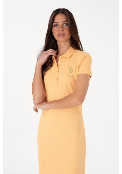 U.S. Polo Assn. Kadın Kavun Polo Yaka Mini Boy Örme Elbise 50297457-VR202