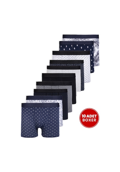 Tudors Erkek 10'lu Likralı Pamuklu Esnek Kumaş Premium Seri Boxer-46224 Çok Renkli Tudors Erkek 10'lu Likralı Pamuklu Esnek Kumaş Premium Seri Boxer-46224 Çok Renkli