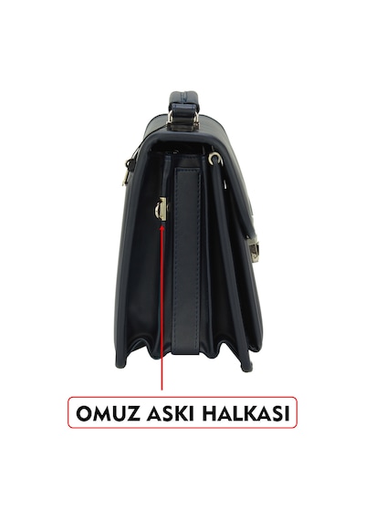 Dada Anahtarlı Kilit Mekanizmalı Lacivert Renk Küçük Boy Piremium Erkek El Ve Omuz Çantası