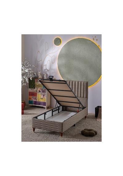 Beehanem Ezgi Premium Başlık + Baza + Yatak Seti 100x200 Geniş Tek Kişilik Kahverengi Modern 3'lü 100 x 200