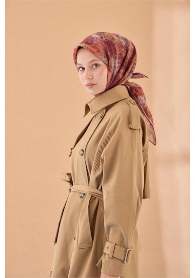 Silk Home Soft Eşarp 73095-01 Bordo, Yeşil, Turuncu, Vizon