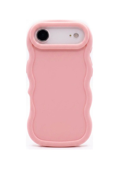 Apple iPhone 17 Air Uyumlu Dalgalı Tasarım Kamera Korumalı Mat Silikon Telefon Kılıfı-54152 Pembe