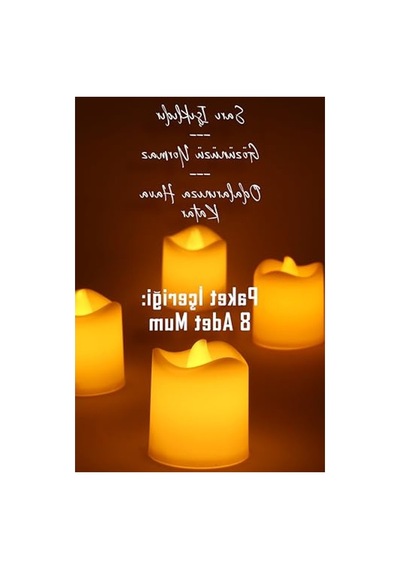 Dumansız Alevli 8 Adet Pilli Mini Led Mum Seti, Dekoratif Işıklandırma 10c