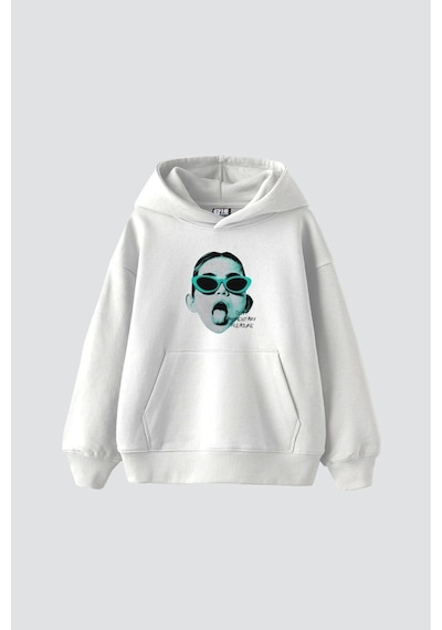 Tarzsokak Pleasure Baskılı Oversize Unisex Beyaz