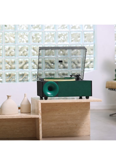 Fennessy İ5s Bluetooth Hoparlörlü 45w Hi-fi Işıklı Retro Pikap Plakçalar Turntable, Yeşil