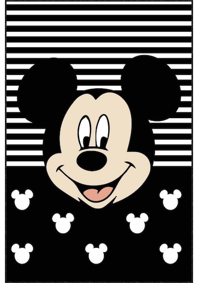 Siyah Kaymaz Tabanlı Yıkanan Miki Mouse Çocuk Halısı Ar790n11