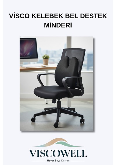 Visco Kelebek Bel Destek Minderi Visco Sırt Minderi Ofis, Ev, Araç Bel Destek Minderi
