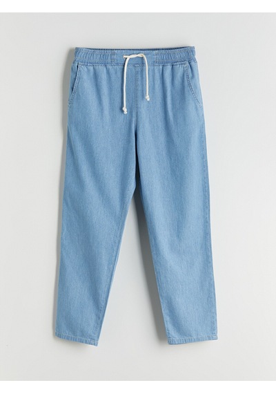 Lcw Jeans İndigo Beli Lastikli Paperbag Kadın Jean Pantolon