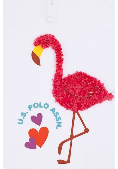 U.S. Polo Assn. Kız Çocuk Beyaz Polo Yaka Kısa Kollu Örme Elbise 50283331-VR013