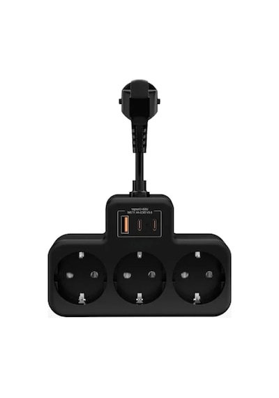 3 Soketli Yüksek Voltaj Korumalı Priz, 2 Type-c Ve 1 Usb Girişi 0