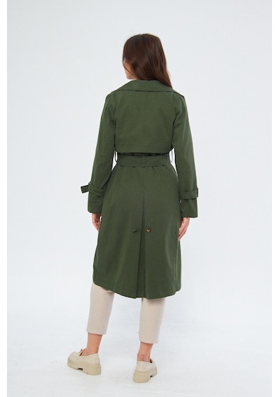 Pastelastore %100 Pamuk Gabardin Uzun 110cm Astarlı Kemerli Kadın Trençkot 1111 Koyu Haki Pastelastore %100 Pamuk Gabardin Uzun 110cm Astarlı Kemerli Kadın Trençkot 1111 Koyu Haki