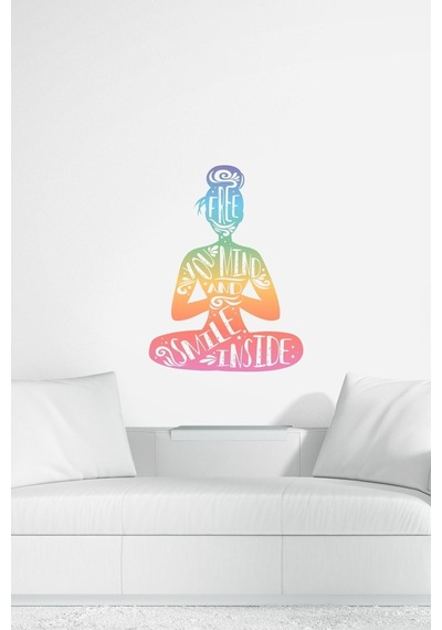 Renkli Yoga Duvar Sticker Seti