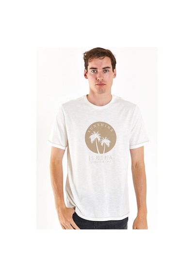 U.s. Polo Assn. Erkek Tişört 50281049-vr019-ekru