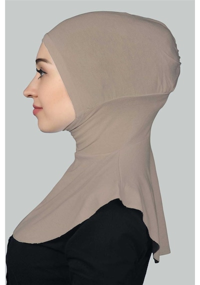 Altobeh Kadın Tesettür Pratik Boyunluklu Hijab - Sporcu Bone Açık Vizon