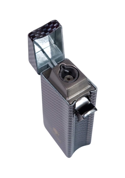 Cohiba Tek Torch Pürmüz Siyah Karbon Desenli Puro Çakmağı - Tr9032