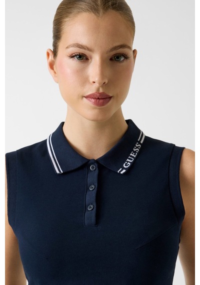 Guess Kadın Polo Yaka T-shirt Lacivert