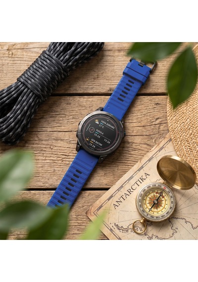 Caseonn Garmin Fenix 5x Kordon Quickfit Premium Spor Kayış Saks Mavi