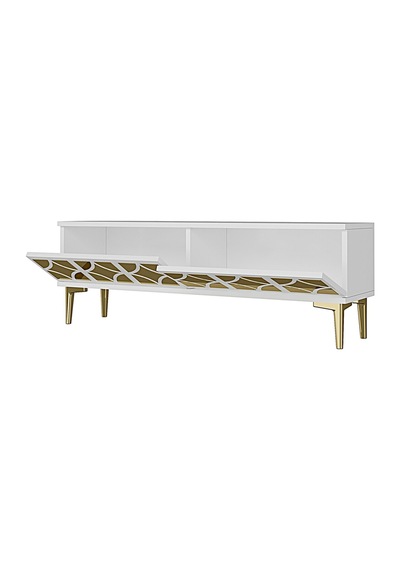 Tsa1236bg - Öztv120 Tv Stand, Tv Sehpası Beyaz - Gold 120cm