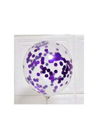 Mor Beyaz Konfetili Balon Beyaz