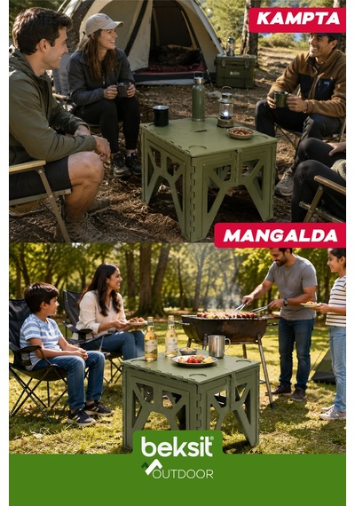 Outdoor Herkül D Katlanır Masa Haki Yeşil Yeşil Yeşil