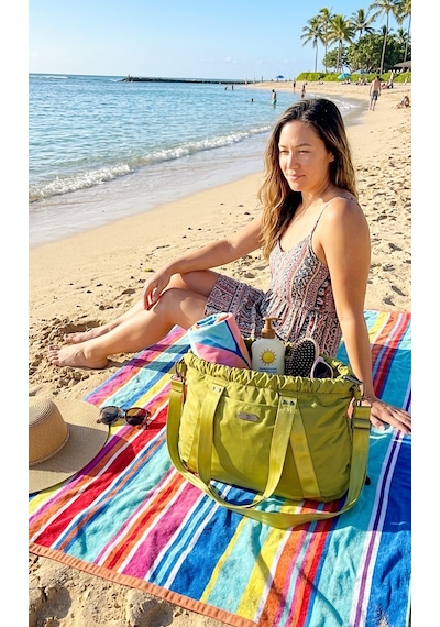 Ful - Yoga - Pilates Yeşil Gündelik Laptop Omuz Tote Mat Çantası Lime Yeşili