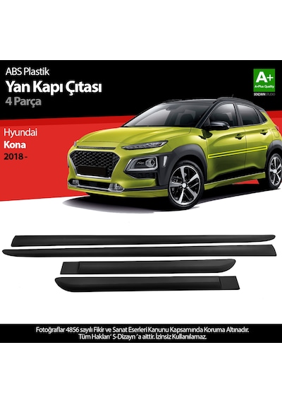 S-dizayn Hyundai Kona Abs Plastik Yan Kapı Çıtası 2018 Üzeri A+ Kalite